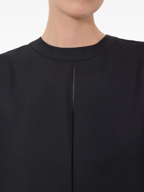 LouLou de Saison Havana lace-stitch silk top - Black