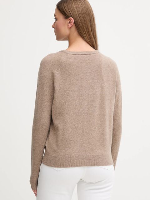 Tommy Hilfiger kardigan wełniany damski kolor brązowy lekki WW0WW47469