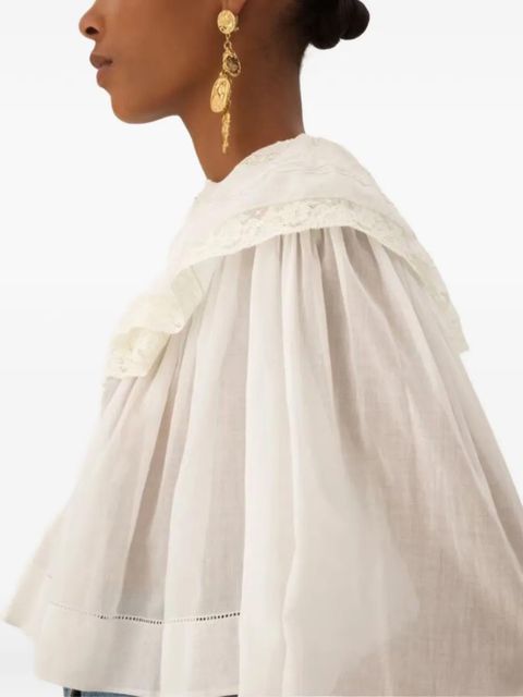 Chloé ruffled lace blouse - White
