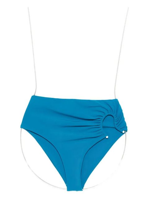 Christopher Esber ring-detail high-waisted bikini bottoms - Blue