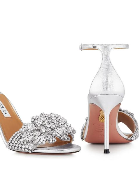 Aquazzura 85mm Peony Crystal sandals - Silver