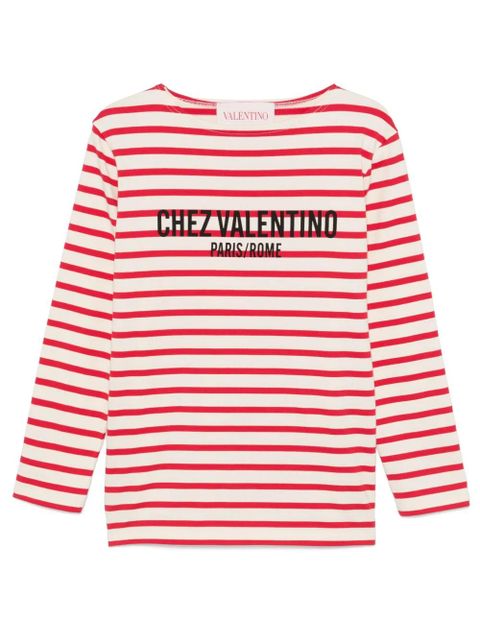 Valentino Garavani Chez-print long-sleeve cotton T-shirt - Neutrals - zdjęcie produktu nr 1