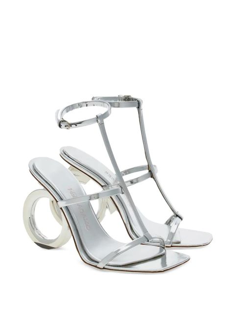 Ferragamo Elina 105mm metallic-finish sandals - Silver - zdjęcie produktu nr 2