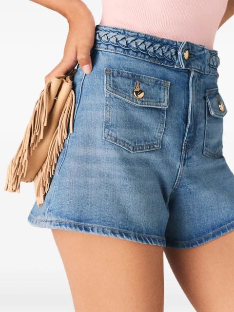 Maje braided trim pocket shorts - Blue