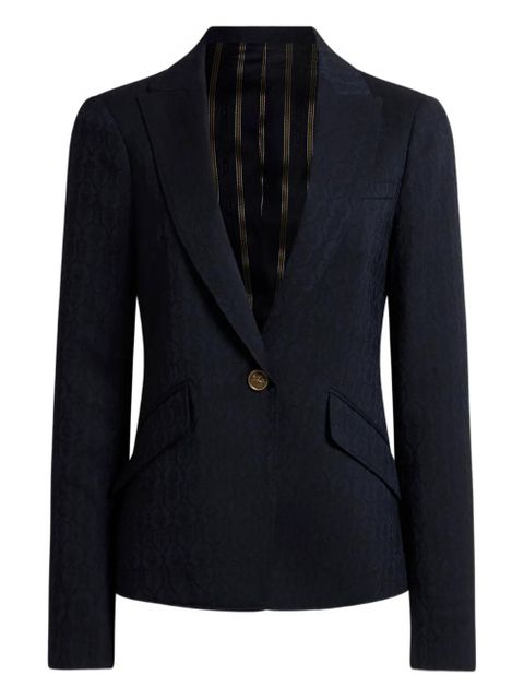 ETRO single-breasted jacquard blazer - Blue - zdjęcie produktu nr 1