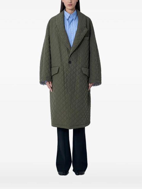 Maison Margiela notched-lapels quilted coat - Green - zdjęcie produktu nr 1