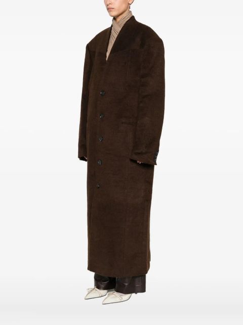 ENTIRE STUDIOS Mute button-front overcoat - Brown