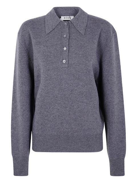 Róhe Compact polo sweater - Grey - zdjęcie produktu nr 1