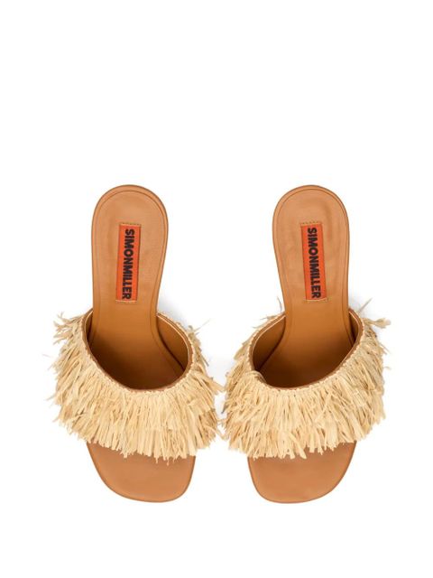 Simon Miller Fringe Playa bamboo-heel sandals - Neutrals - zdjęcie produktu nr 2