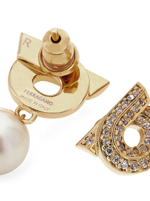 Ferragamo Gancini Pearl-shaped Earrings - Gold - zdjęcie produktu nr 2
