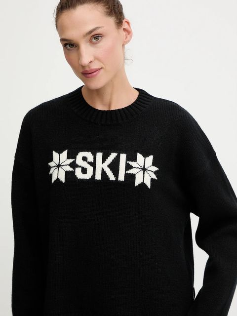 Helly Hansen sweter z dodatkiem wełny BLISS kolor czarny ciepły 54604