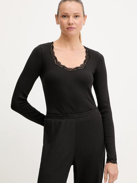 Tommy Hilfiger longsleeve piżamowy kolor czarny UW0UW06071 - zdjęcie produktu nr 1