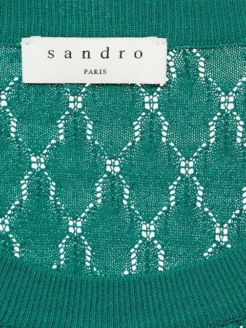 SANDRO lace-detailing top - Green