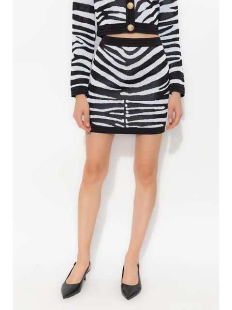 Balmain zebra-print skirt - Black