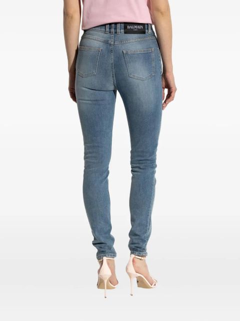Balmain whiskering-effect jeans - Blue