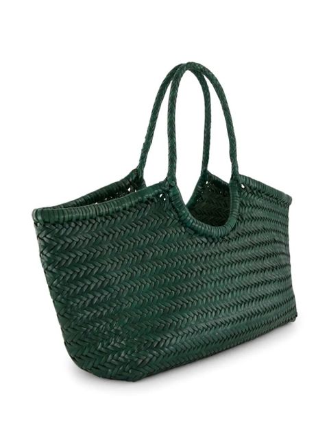 DRAGON DIFFUSION Large Nantucket woven leather tote bag - Green