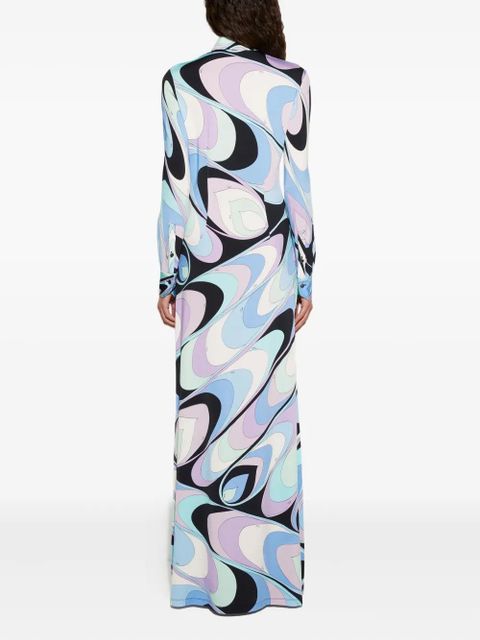 PUCCI onde-print shirt dress - Blue