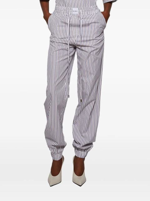 The Attico striped drawstring long pant - White