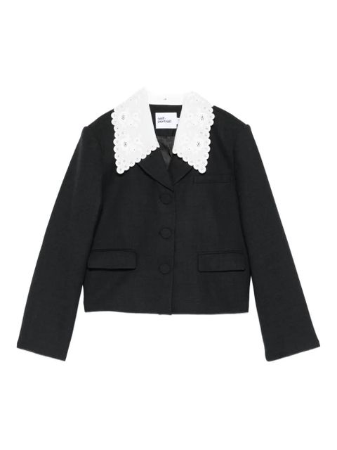 Self-Portrait embroidered-collar jacket - Grey - zdjęcie produktu nr 1