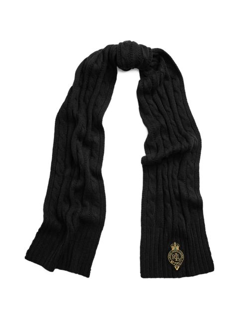 Lauren Ralph Lauren cable-knit scarf - Black - zdjęcie produktu nr 2