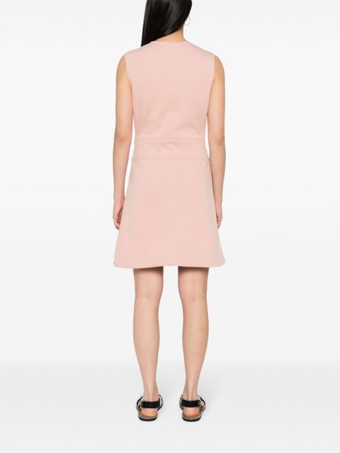 Moncler logo-appliqué mini dress - Pink