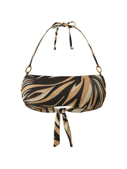 TWINSET zebra-print bandeau bikini top - Black - zdjęcie produktu nr 1