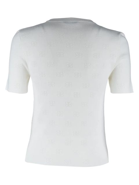 Balenciaga BB pointelle-knit T-shirt - White - zdjęcie produktu nr 2