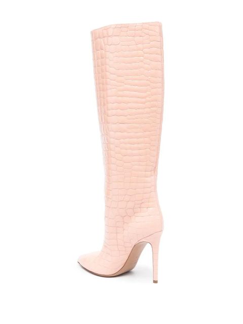 Paris Texas 120mm crocodile-embossed leather boots - Pink