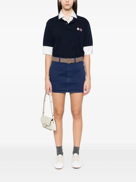Miu Miu logo-appliqué mini skirt - Blue - zdjęcie produktu nr 2