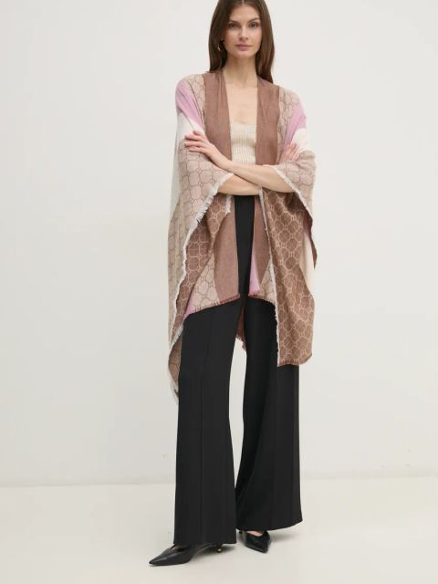 Twinset poncho kolor różowy lekkie 251TA4190