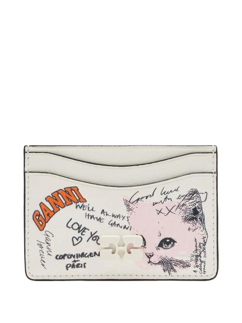 GANNI Kitty logo cardholder - Neutrals - zdjęcie produktu nr 2