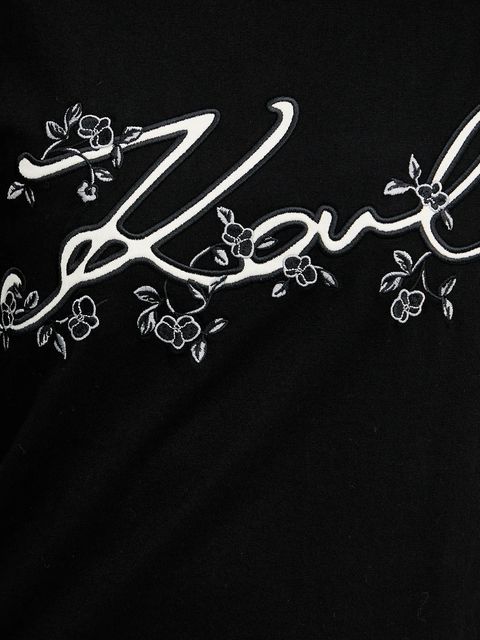 Karl Lagerfeld t-shirt bawełniany damski kolor czarny A3W17018