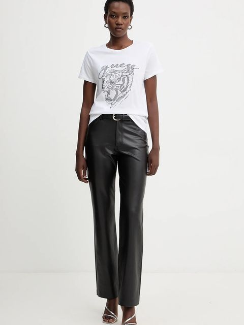 Guess t-shirt bawełniany damski kolor biały W5BI32 K9RM1