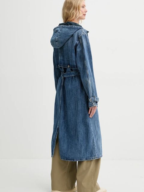 płaszcz damski kolor niebieski przejściowy D26217-D776