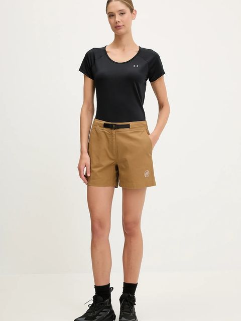 Mammut szorty outdoorowe Tamaro damskie kolor zielony gładkie high waist 1023-01180 - zdjęcie produktu nr 2