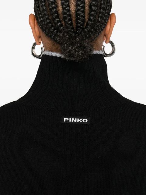 PINKO high-neck cropped sweater - Black