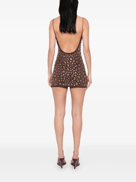 Oséree ring-embellishment mini dress - Brown