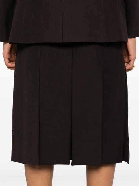 FENDI slit-detailed midi skirt - Brown
