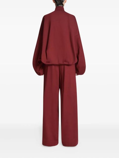 DRIES VAN NOTEN pleated drawstring track pants - Red
