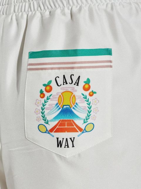 Casablanca silk striped shorts - White