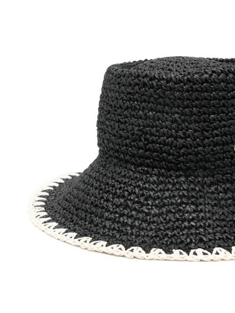 Barbour Camille contrasting-trim fedora hat - Black