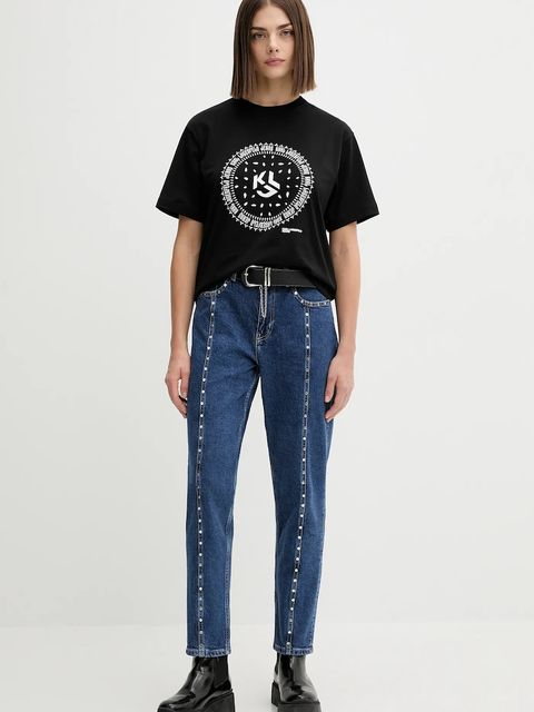 Karl Lagerfeld Jeans t-shirt bawełniany damski kolor czarny A4W17008 - zdjęcie produktu nr 2