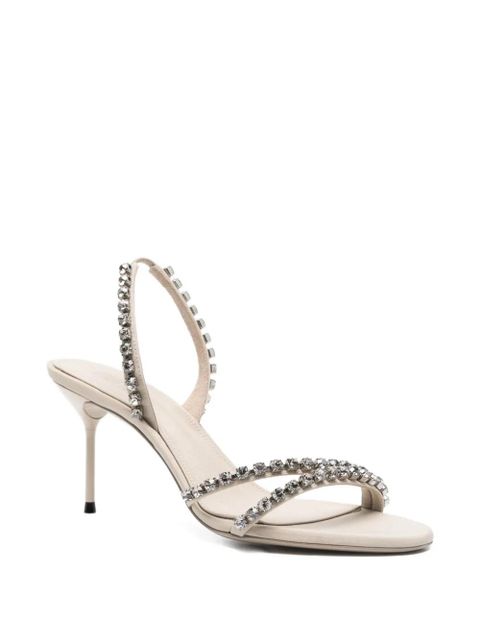 Paris Texas Lidia crystal-embellished stiletto sandals - Neutrals - zdjęcie produktu nr 2
