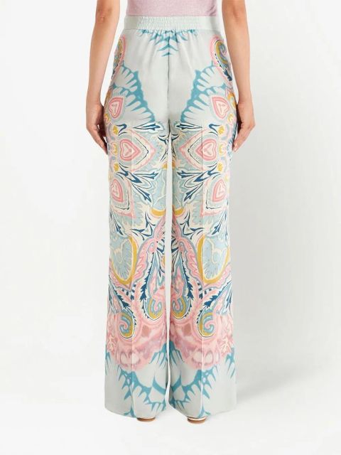 ETRO paisley-print satin-finish trousers - Blue