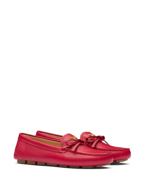 Prada bow detail loafers - Red