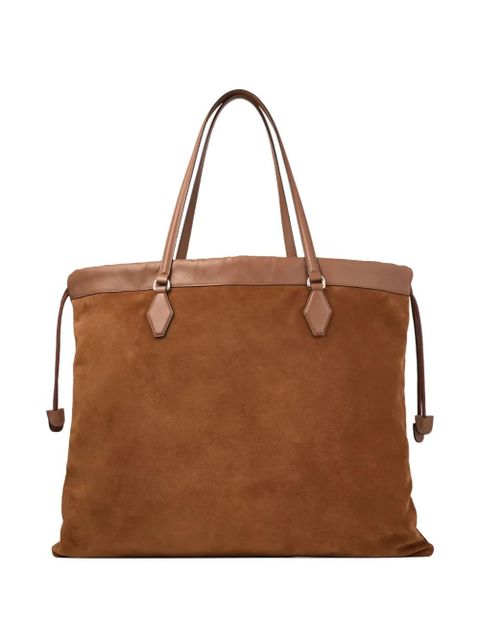 Jimmy Choo Drawstring suede tote bag - Brown