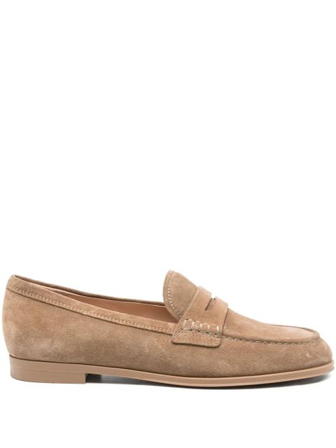Gianvito Rossi Georgie penny suede loafers - Neutrals - zdjęcie produktu nr 1