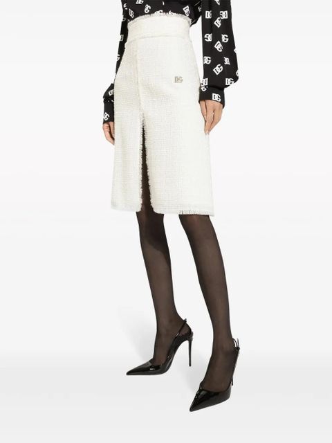 Dolce & Gabbana high-waist tweed skirt - White - zdjęcie produktu nr 2