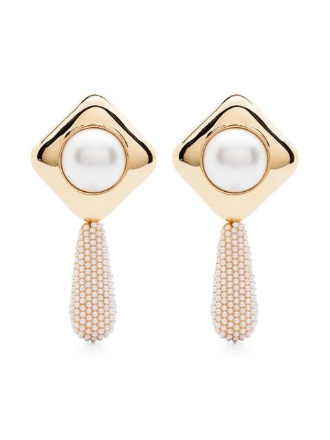 Self-Portrait pearl crystal earrings - Gold - zdjęcie produktu nr 1