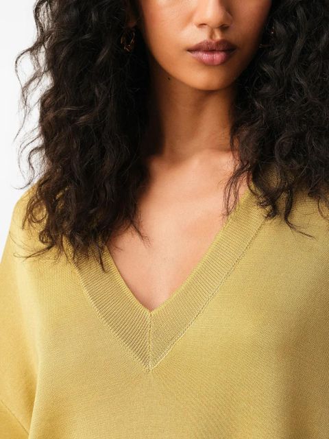 AMI Paris V-neck short-sleeve top - Yellow